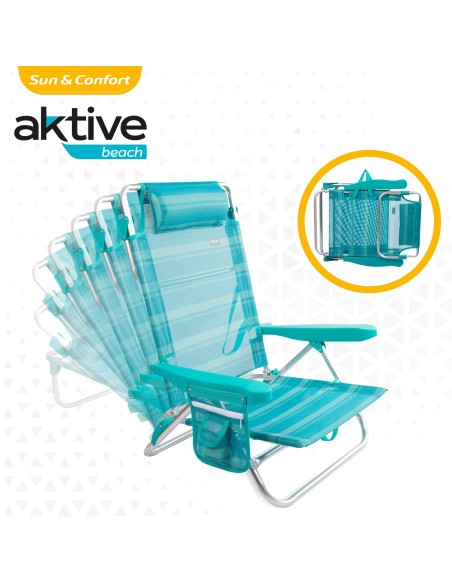 Sillas de playa multiposición con altura del respaldo XL | Distria