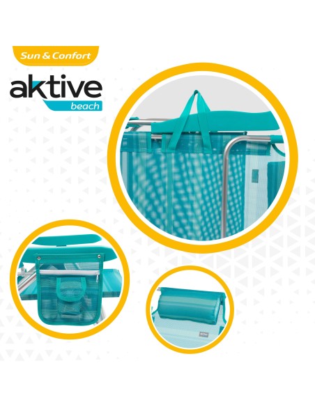 Sillas de playa multiposición con altura del respaldo XL | Distria