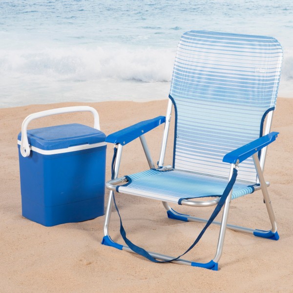 Silla de playa plegable baja antivuelco Aktive | Distria