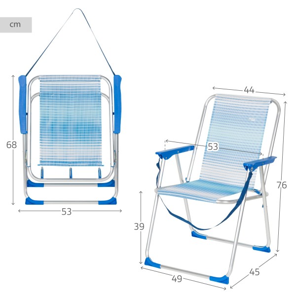 Silla de playa plegable alta antivuelco Aktive | Distria