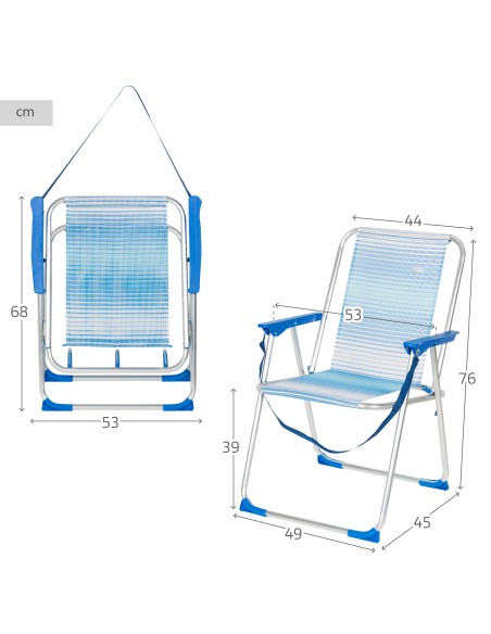 Silla de playa plegable alta antivuelco Aktive | Distria