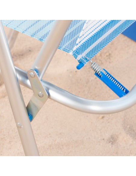 Silla de playa plegable alta antivuelco Aktive | Distria