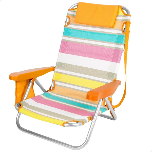 Silla de playa plegable baja multicolor Aktive | Distria