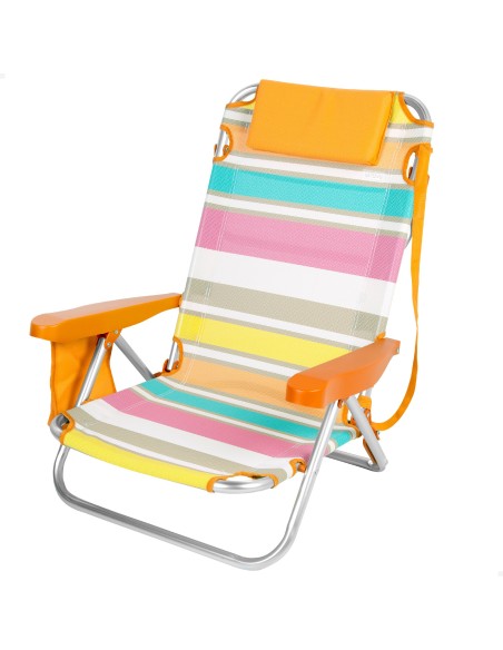 Silla de playa plegable baja multicolor Aktive | Distria