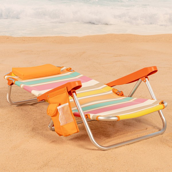 Silla de playa plegable baja multicolor Aktive | Distria