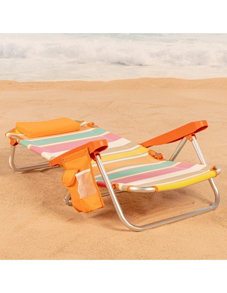 Silla de playa plegable baja multicolor Aktive | Distria