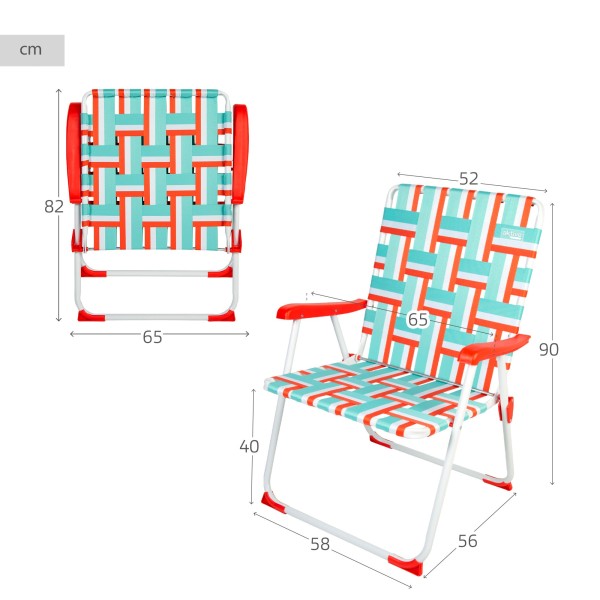 Silla de playa plegable retro XXL Aktive | Distria