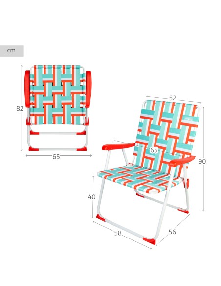 Silla de playa plegable retro XXL Aktive | Distria