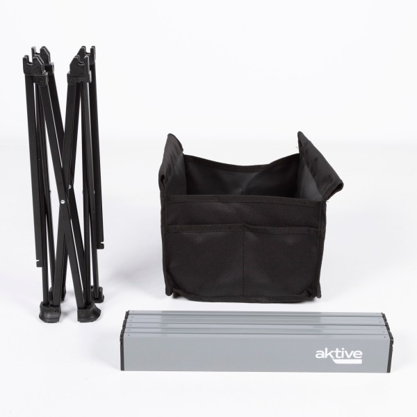 Mesa auxiliar plegable camping con almacenamiento | Distria