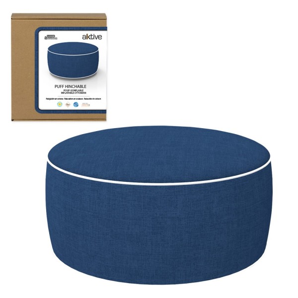 Pufs hinchable tejido vaquero-Decoración Jardín| Distria