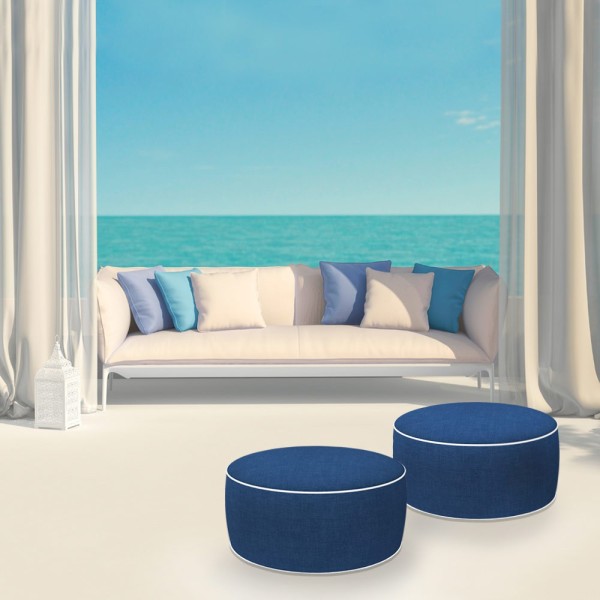 Pufs hinchable tejido vaquero-Decoración Jardín| Distria
