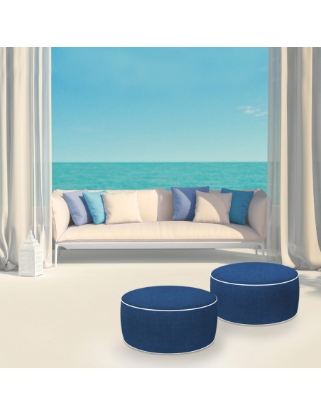 Pufs hinchable tejido vaquero-Decoración Jardín| Distria