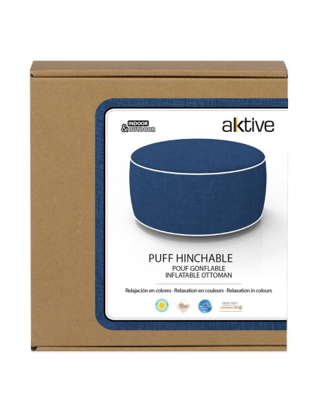 Pufs hinchable tejido vaquero-Decoración Jardín| Distria