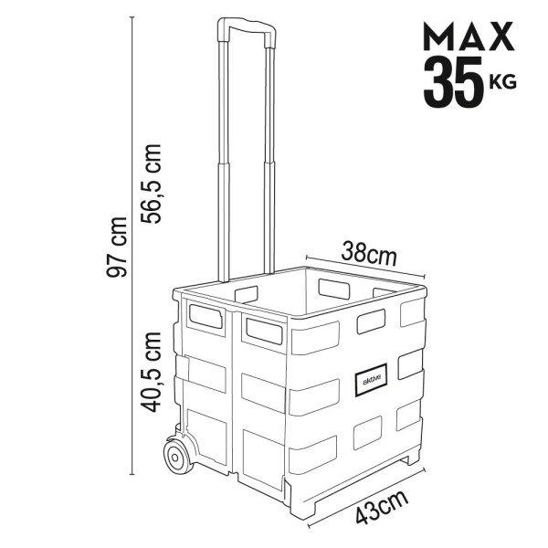 Carro de Transporte Trolley Almacenaje 35 Kg - Distria.com