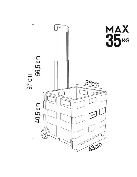Carro de Transporte Trolley Almacenaje 35 Kg - Distria.com