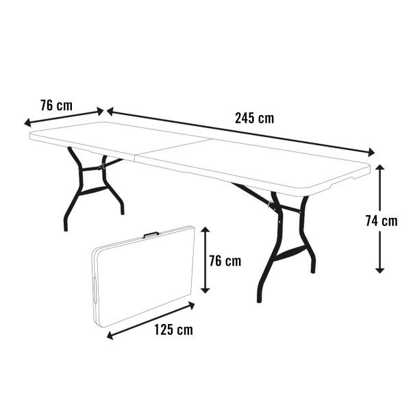 Mesa plegable grande LIFETIME | Distria