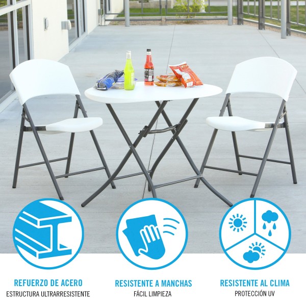 Mesa plegable redonda Lifetime | Distria.com