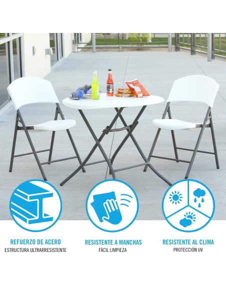 Mesa plegable redonda Lifetime | Distria.com