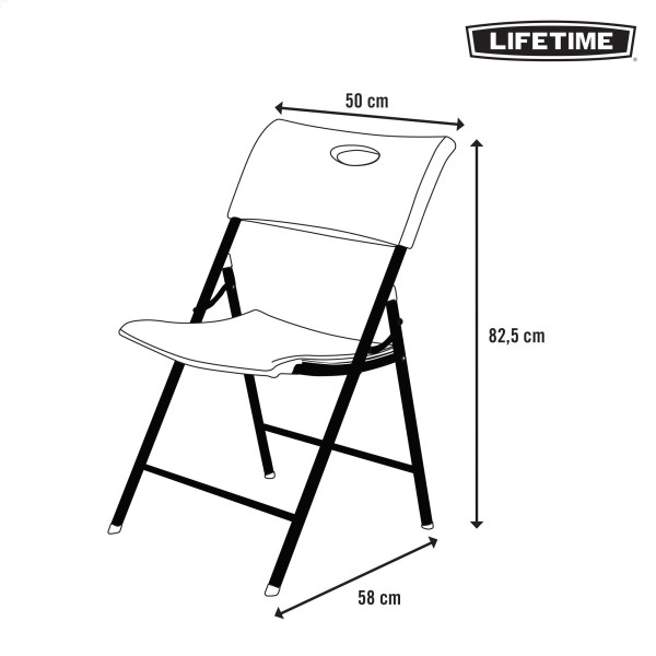 Pack 4 sillas plegables blancas Lifetime | Distria