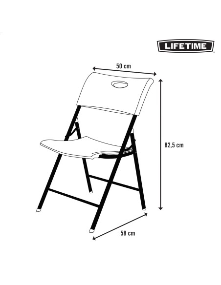 Pack 4 sillas plegables blancas Lifetime | Distria