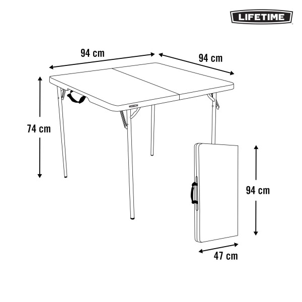 Mesa cuadrada plegable maletín Lifetime | Distria