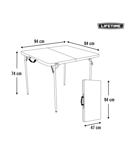 Mesa cuadrada plegable maletín Lifetime | Distria