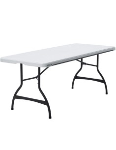 Mesa rectangular plegable granito Lifetime | Mesas Plegables