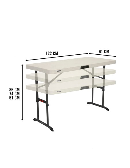 Mesa ajustable altura hasta 86 cm Lifetime | Distria