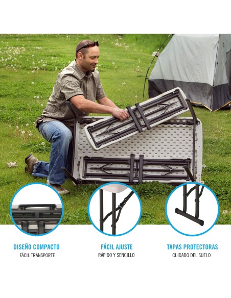 Mesa plegable con bancos LIFETIME - Distria.com