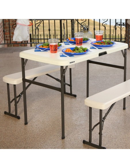 Mesa plegable con bancos LIFETIME - Distria.com