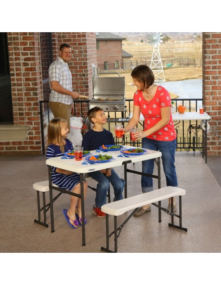 Mesa plegable con bancos LIFETIME - Distria.com