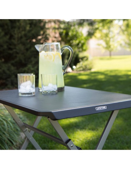 Mesa auxiliar plegable negra Lifetime | Distria