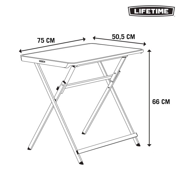 Mesa auxiliar plegable negra Lifetime | Distria