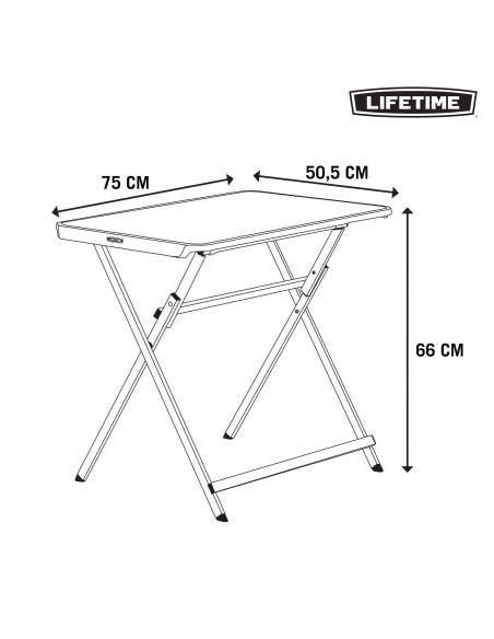 Mesa auxiliar plegable negra Lifetime | Distria