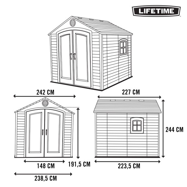 Caseta de jardín resistente Lifetime - casetas jardín |Distria