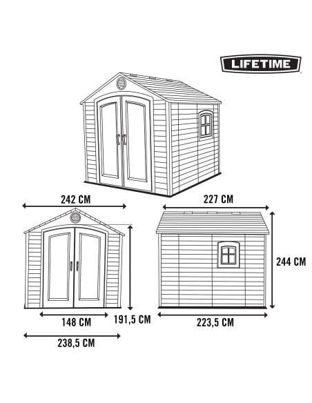 Caseta de jardín resistente Lifetime - casetas jardín |Distria