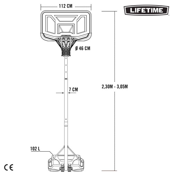 Canasta de baloncesto portátil LIFETIME | Distria