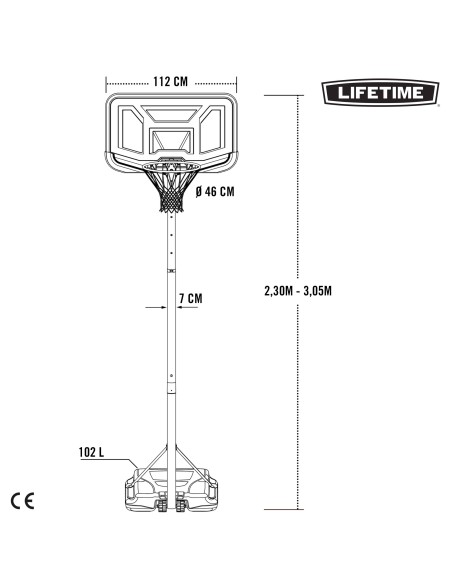 Canasta de baloncesto portátil LIFETIME | Distria