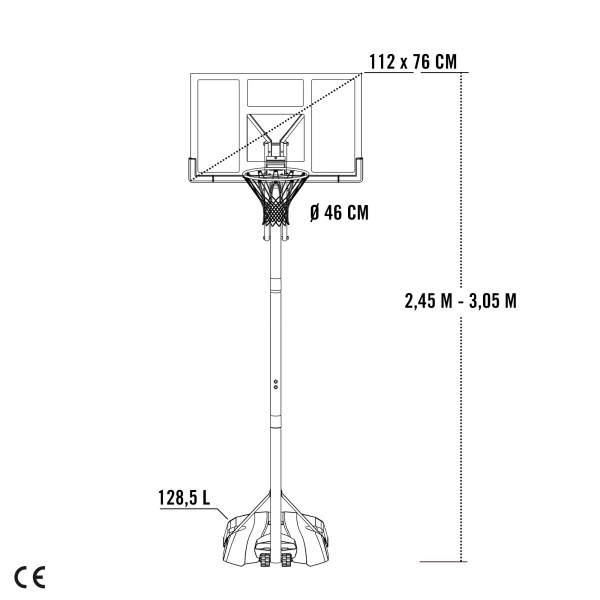 Canasta baloncesto portátil altura regulable LIFETIME | Distria