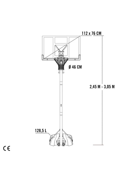 Canasta baloncesto portátil altura regulable LIFETIME | Distria