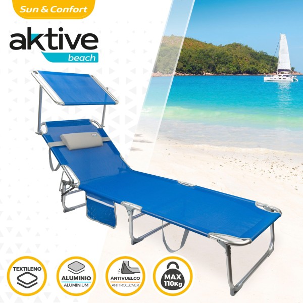 Tumbona plegable de playa con parasol | Distria