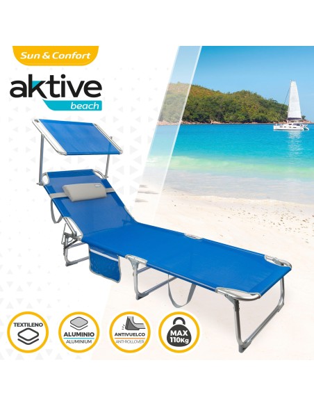Tumbona plegable de playa con parasol | Distria