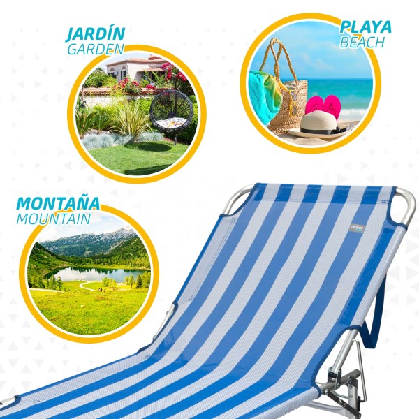 Tumbona plegable de playa de aluminio | Distria