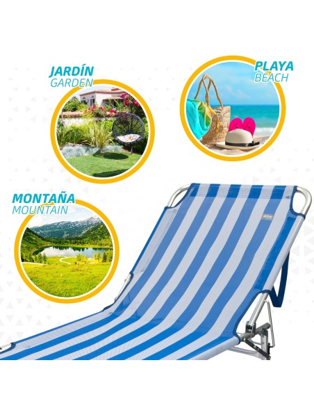 Tumbona plegable de playa de aluminio | Distria