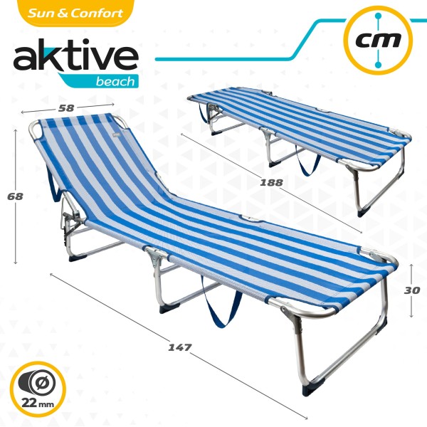 Tumbona plegable de playa de aluminio | Distria