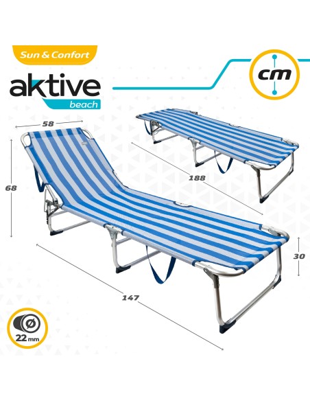 Tumbona plegable de playa de aluminio | Distria