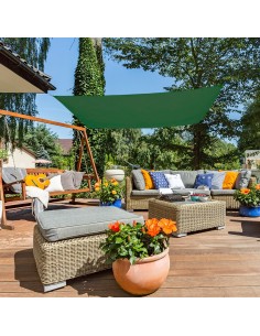 Toldo vela rectangular color verde | Comprar online | Distria 2