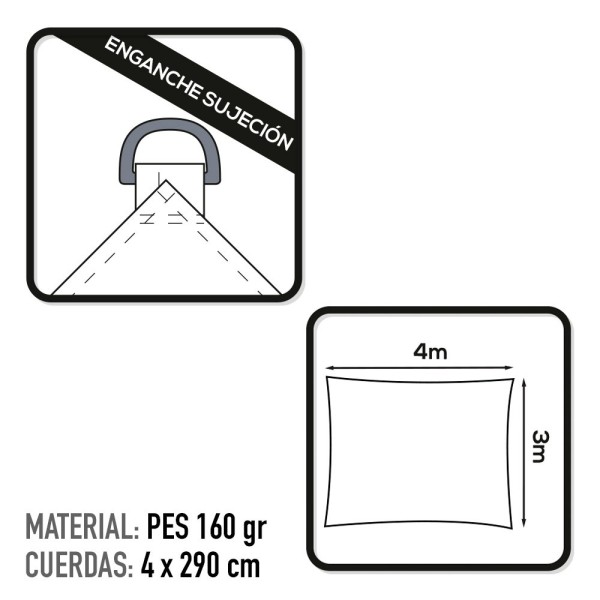 Toldo vela rectangular jardín | DISTRIA