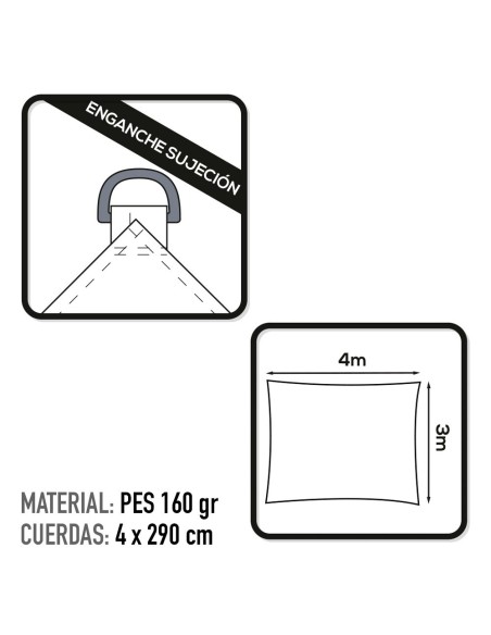 Toldo vela rectangular jardín | DISTRIA