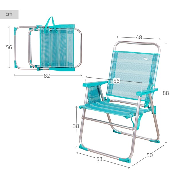Silla plegable aluminio - Silla de playa | Distria